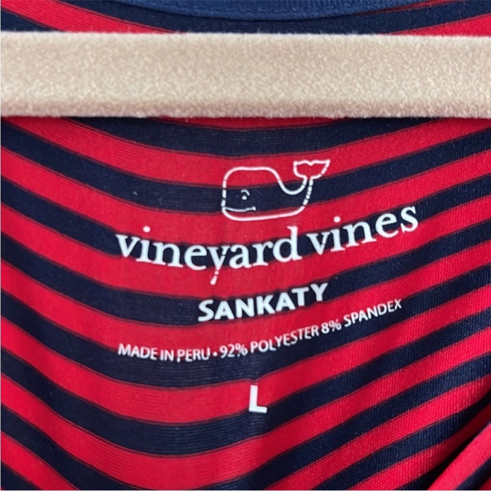 Striped Red and blue sankaty vineyard vines Dress large - Picture 2 of 3